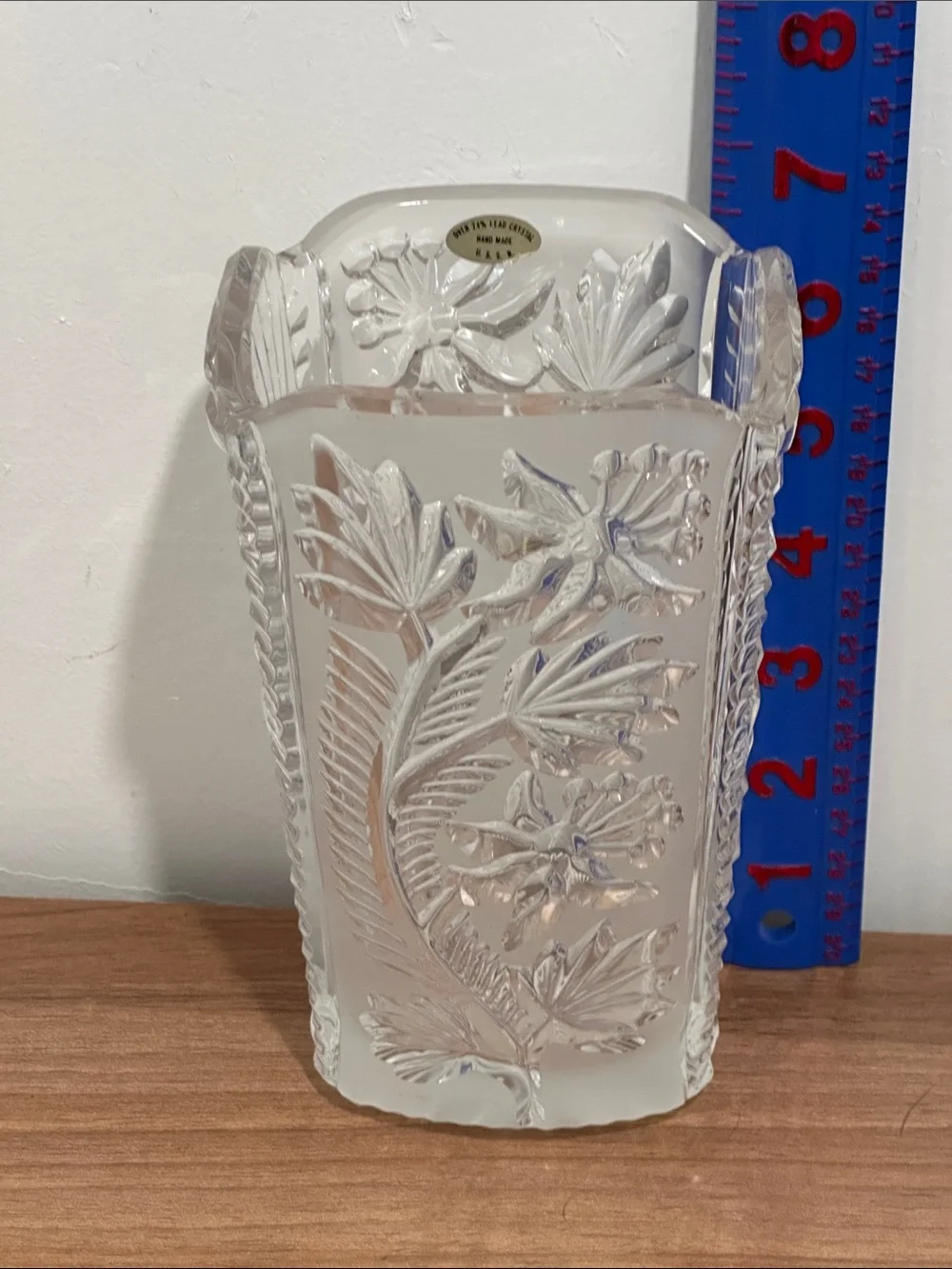 Vintage USSR 24% Lead Crystal Vase Cut Glass Elegant Botanical Floral Vase